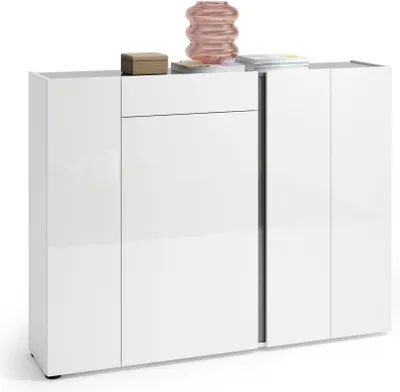 Produktbild von Schuhkommode >Atrium< in weiß, Holzwerkstoff - 149x115x34cm (BxHxT)