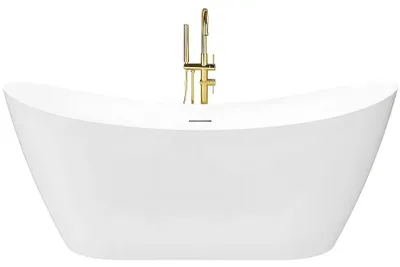 Zdjęcie produktu dla Wanna Wolnostojąca Rea Ferrano Slim 170 With Brushed Copper Plug Cap Biały