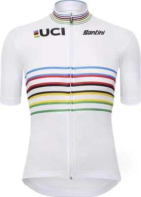 Obrázek produktu pro Cyklistický dres SANTINI s krátkým rukávem - UCI WORLD CHAMPION MASTER - bílý/duhový 2XL