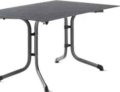 Image de Table pliante 140 x 90 cm, plateau Polytec® anthractite, structure gris clair