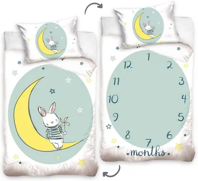 Produktbild von Kaninchen BABY Bettbezug Maan - 100 x 135 cm - Baumwolle
