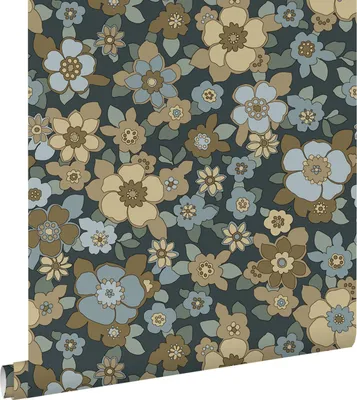 Immagine prodotto di ESTAhome carta da parati fiori retrò blu scuro 50 x 900 cm