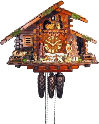 Produktbild von Kuckucksuhr mit Jagdhaus- und Bauernhofmotiv