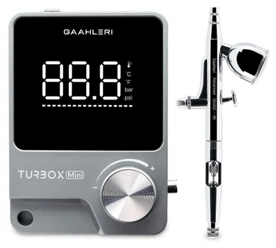 Imagen del producto de Kit de aerógrafo con boquilla de 0,35 mm, de doble acción, y mini compresor con control de aire de 18 niveles, silencioso, ideal para