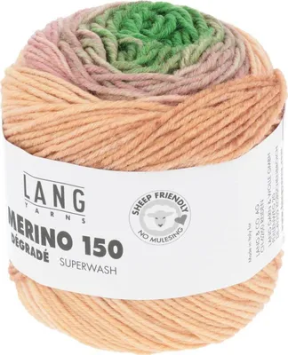 Produktbild von Lang Yarns - Merino 150 Dégradé 0003 grün bordeaux lachs