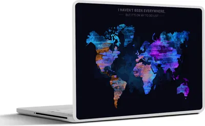 Produktbild von MuchoWow® Laptop Aufkleber Sticker Cover Weltkarte - Farbe - Farben 36.5x27.5 cm - Laptop-Sticker