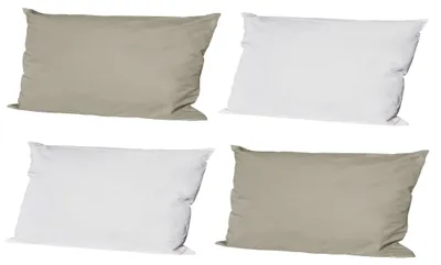 Produktbild von JACK 4x Outdoor Lounge Kissen 30x50cm viele Farben Dekokissen inkl. Füllung Wasserfest Sitzkissen Garten Stuhl, Farbe:2x Elfenbein - 2x Taupe
