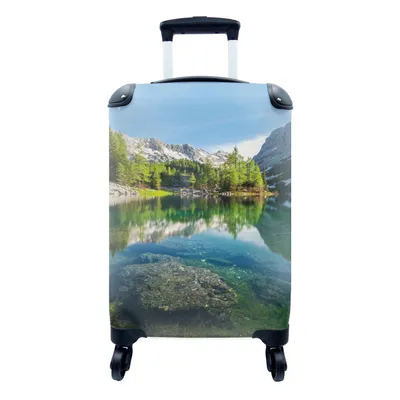 Produktbild von MuchoWow® Koffer Handgepäck Trolley Rollkoffer Kleine Reisekoffer mit 4 Rollen - Wasser - Berge - Felsen - Cabin Size < 55x40x23 cm & 55x40x20 cm - Fotokoffer - Kabinenkoffer - Boardgepäck - Reise-Box - Reisekoffer - Reisegepäck - Koffer mit Bild - Trolley für Kinder
