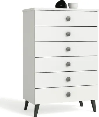 Obrázok produktu pre Vysoká komoda 60 cm so 6 zásuvkami, príborník, skriňa, kredenc, výška 104 cm, hĺbka 37 cm