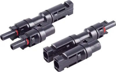 Immagine prodotto di Set di adattatori a T PV4 a massima connettività S/CONN, 2/1, IP68, 1,5kV, nero (02-21012)