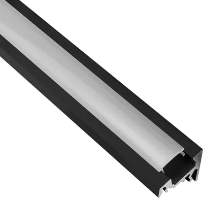 Produktbild von A20 LED Aluprofil Schwarz Eckprofil 30° 1m opal