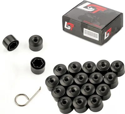Produktbild von 20x Radschrauben Kappen 17mm schwarz für KIA HYUNDAI DAEWOO DAIHATSU HYUNDAI