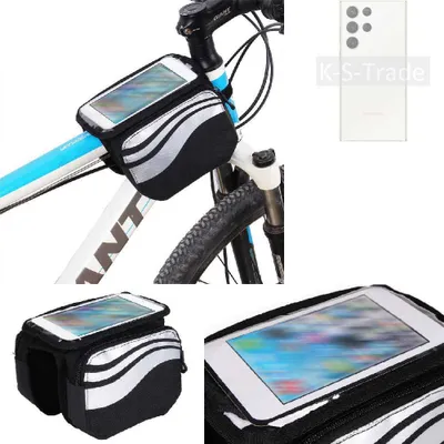 Produktbild von K-S-Trade Rahmentasche Fahrrad-Halterung kompatibel mit Samsung Galaxy S23 Ultra Rahmenhalterung Fahrrad Handyhalterung Fahrradtasche Handy Smartphone