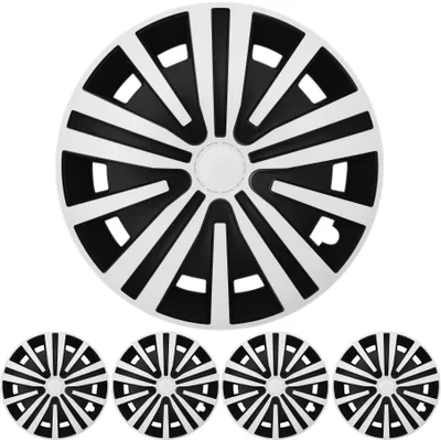 Radzierblenden Set "Spinel" 15 ZOLL in Weiß Schwarz 4x PREMIUM DESIGN Radkappen in der Farbe Weiß von F.H.U.P. OLSZEWSKI