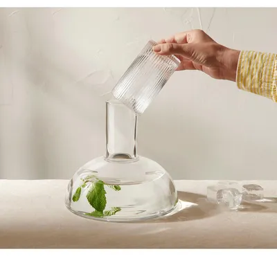Zdjęcie produktu dla ASA Karaffe mit Trinkglas, clear JUNA D. 20,5 cm, H. 20,5 cm, 1,3 l.
