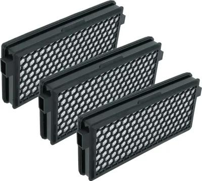 Produktbild von vhbw 3x Staubsaugerfilter kompatibel mit Miele Complete C3 Cat & Dog PowerLine, C3 Celebration Staubsauger - HEPA-Aktivkohlefilter Schwarz Weiß