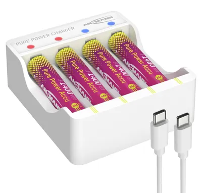 Produktbild von ANSMANN Lithium Ladegerät Pure Power inkl. 4x Micro AAA Akkus
