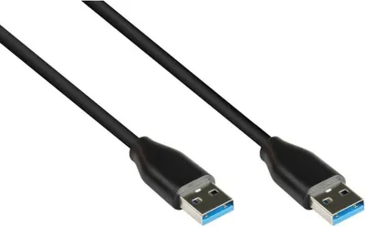 Produktbild von USB 3.2 Gen.2 Kabel A-A, 1m, 10Gbps, Kupfer, schwarz