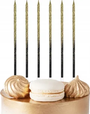 Immagine prodotto di Candele Di Compleanno Glitter Nero E Oro Decorazione Festa Di Compleanno