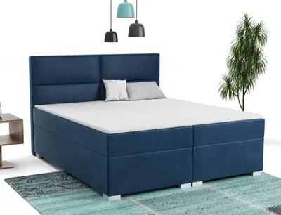 Produktbild von FurMeb24 - Boxspringbett , Ehebett  160x200cm BONO  Hotelbett , Polsterbett , Doppelbett , inklusive TopperFarbe : Velutto 25