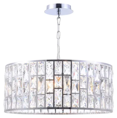 Zdjęcie produktu dla Wisząca LAMPA glamour GELID MOD184-PL-04-CH Maytoni kryształowa OPRAWA okrągły ZWIS crystals przezroczyste chrom