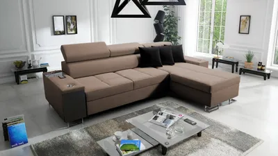 Produktbild von Kaiser Möbel Bequemes Ecksofa mit Schlaffunktion MORENA I MINI Sawana Braun Rechts