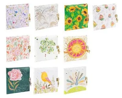 Produktbild von Tagebuch, 16,5 x 16,5 cm, 96 weiße Seiten, mit Schloss, 10 Motive sortiert