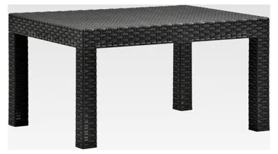 Produktbild von Gartentisch Anthrazit 58x58x41 cm PP Rattan, Beistelltisch für Balkon und Loungemöbel