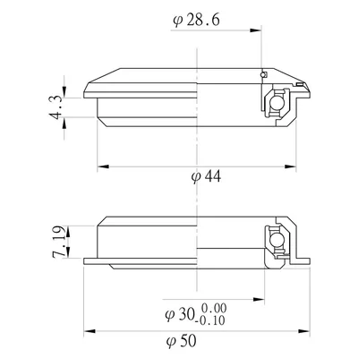 Produktbild von AHead Steuersatz semi integriert TANGE cartridge 1.1/8" ALU 28.6/ 44.0/ 30.0 mm schwarz