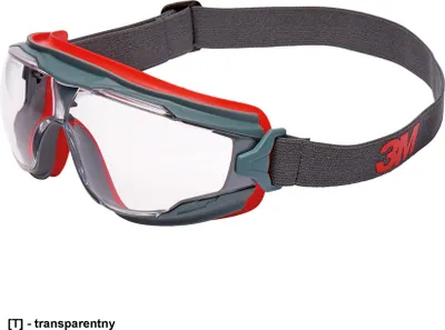 Zdjęcie produktu dla 3M 7100074368, Okulary ochronne, Szary, Czerwony, Przezroczysty, Polikarbonat, 10 szt., Pudełko