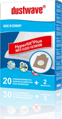 Produktbild von Megapack - 20 Staubsaugerbeutel | Filtertüten | Staubfilter passend für Adix - QU 110 / QU110 Staubsauger - dustwave® Markenstaubbeutel / Germany + inkl. Microfilter