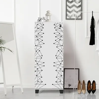 Produktbild von Skye Decor, Filinta 801 - White, Schuhschrank, Weiß, 100 % MELAMINBESCHICHTETE SPANPLATTEN, 50 x 38 x 127 cm
