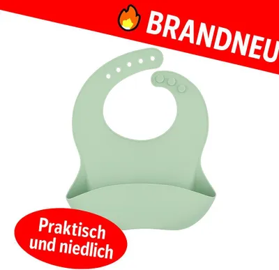 Produktbild von Wasserdichte Baby Lätzchen Silikon verstellbar Kinder Cartoon Tier Motiv Essen