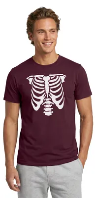 Produktbild von Spreadshirt Halloween Skelett Kostüm Männer T-Shirt, XXL, Ziegelrot