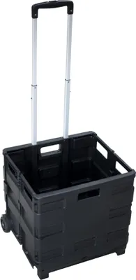Produktbild von pavo Klapp Transportkarre mit Klappbox Tragkraft bis 20 kg flach faltbar schwarz