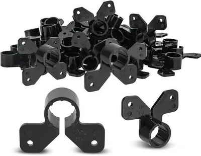 Productafbeelding van Pijpklemmen - Buisklemmen - Leidingen Bevestigen - Corrosiebestendig Plastic - 50 Stuks - Zwart