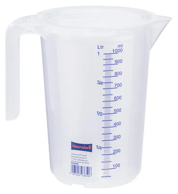 Productafbeelding van Hünersdorff meetbeker, 1 liter | Polypropyleen (PP) | Breekvast en vaatwasmachinebestendig