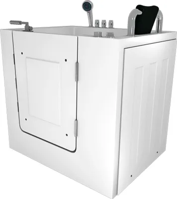 Produktbild von Sitzwanne Whirlpool Badewanne mit Tür S02WP-TH-B-R 100x78cm