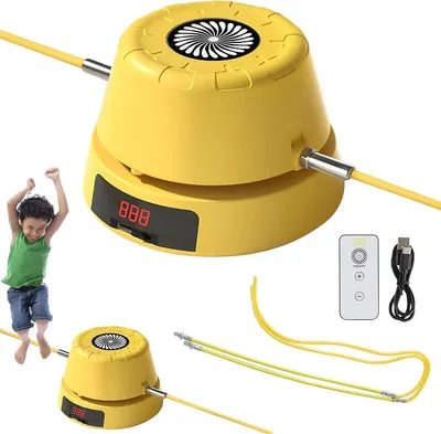 Produktbild von Elektrische Springseilmaschine mit Fernbedienung, sichere freihändige Nutzung, interaktives Fitness-Training für Familie, Büro und Zuhause
