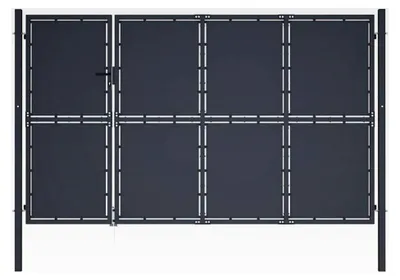 Produktbild von Gartentor Gitterzauntor mit Schloss, Griff und Erdungsstift Anthrazit 350 x 175 cm