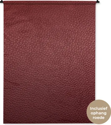 Produktbild von MuchoWow® Wandteppich Wandbehang Leder - Lederoptik - Rot - Leicht 120x160 cm Tapisserie Dekoration Wandtuch - Wohnzimmer - Moderne
