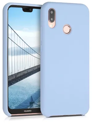 Produktbild von kwmobile Handyhülle für Huawei P20 Lite Hülle - Case Silikon - Kabelloses Laden - Schutzhülle Cover in Hellblau matt