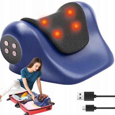 Produktbild von Elektrisches Nackenmassagekissen - Nackenmassagegerät - Nackenstrecker - Nackentraktion & Wärme & Vibrationsfunktion - für Zuhause, Büro, Auto