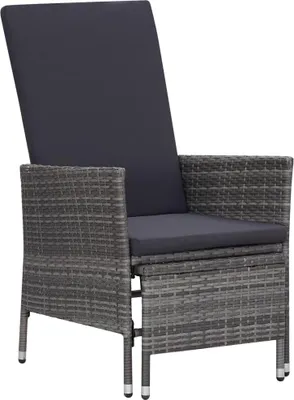 Obrázok produktu pre vidaXL 3-dielna záhradná súprava s vankúšmi Poly Rattan Grey