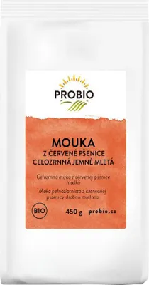 MĄKA Z PSZENICY CZERWONEJ PEŁNOZIARNISTA BIO 450 g - PROBIO