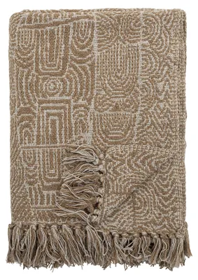 Productafbeelding van BLOOMINGVILLE | Bresso deken, bruin, mix van vezels | 160 x 130 cm | 82066397