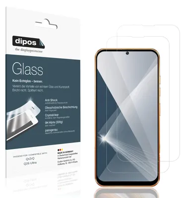 Produktbild von 2x Schutzfolie für QrZrQ Q26 Ultra - Anti-Shock 9H Folie dipos Glass Kunststoffglas