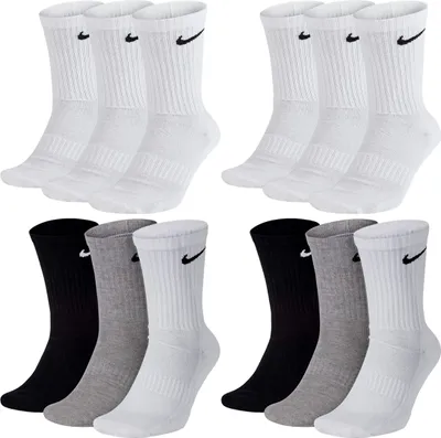 Produktbild von 12 Paar Nike Socken Herren Damen Lang - Farbe: 6 Paar weiss 6 Paar bunt - Größe: 46-50