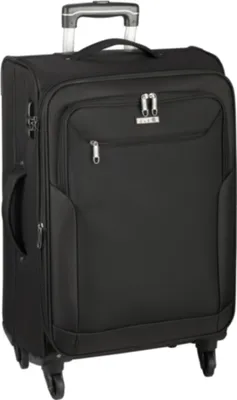 Produktbild von Mittelgroßer Trolley Stoffkoffer Reisegepäck 67 cm 2,7kg Leicht Schwarz Bowatex