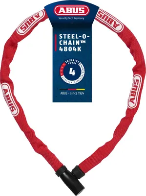 Immagine prodotto di ABUS Lucchetto a catena Steel-O-Chain 4804K - Lucchetto per bicicletta in acciaio speciale - Livello di sicurezza ABUS 4 - 75 cm - Rosso